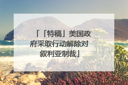 「特稿」美国政府采取行动解除对叙利亚制裁
