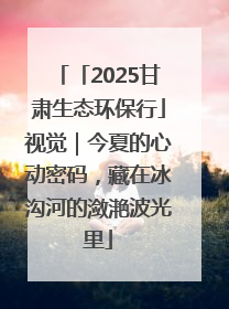 「2025甘肃生态环保行」视觉｜今夏的心动密码，藏在冰沟河的潋滟波光里