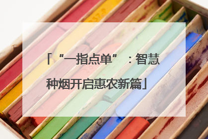 “一指点单”：智慧种烟开启惠农新篇