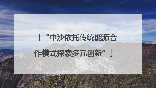 “中沙依托传统能源合作模式探索多元创新”