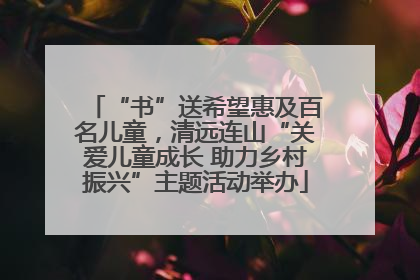 “书”送希望惠及百名儿童，清远连山“关爱儿童成长 助力乡村振兴”主题活动举办