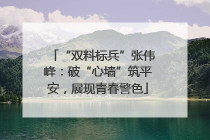 “双料标兵”张伟峰：破“心墙”筑平安，展现青春警色