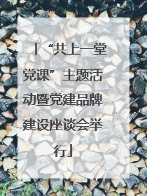 “共上一堂党课”主题活动暨党建品牌建设座谈会举行