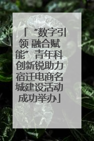 “数字引领 融合赋能”青年科创新锐助力宿迁电商名城建设活动成功举办