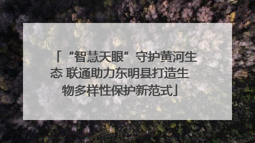 “智慧天眼”守护黄河生态 联通助力东明县打造生物多样性保护新范式