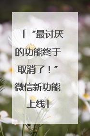 “最讨厌的功能终于取消了！”微信新功能上线