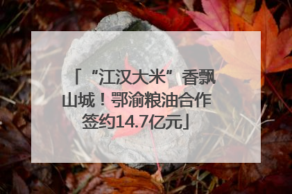 “江汉大米”香飘山城！鄂渝粮油合作签约14.7亿元