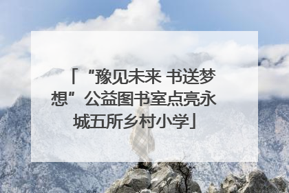 “豫见未来 书送梦想”公益图书室点亮永城五所乡村小学