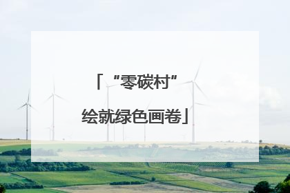 “零碳村” 绘就绿色画卷