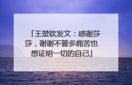 王楚钦发文：感谢莎莎，谢谢不管多痛苦也想证明一切的自己
