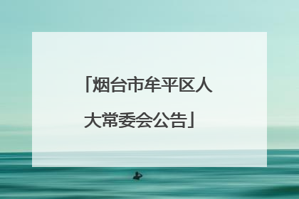 烟台市牟平区人大常委会公告