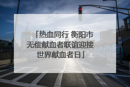 热血同行 衡阳市无偿献血者联谊迎接世界献血者日