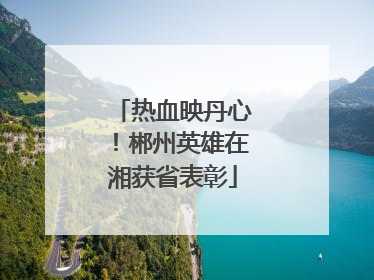热血映丹心！郴州英雄在湘获省表彰