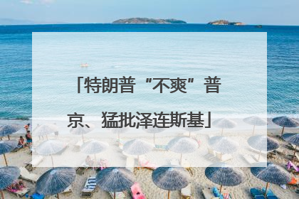 特朗普“不爽”普京、猛批泽连斯基