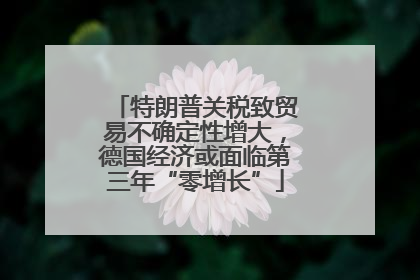 特朗普关税致贸易不确定性增大，德国经济或面临第三年“零增长”