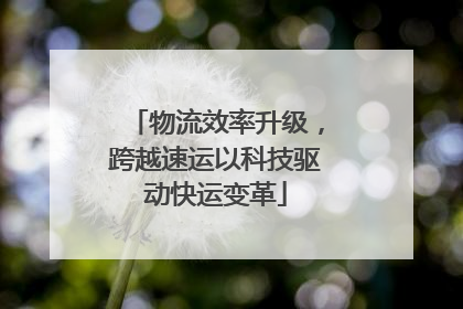 物流效率升级，跨越速运以科技驱动快运变革