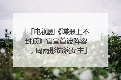 电视剧《谍报上不封顶》官宣首波阵容，周雨彤饰演女主