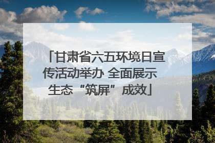 甘肃省六五环境日宣传活动举办 全面展示生态“筑屏”成效