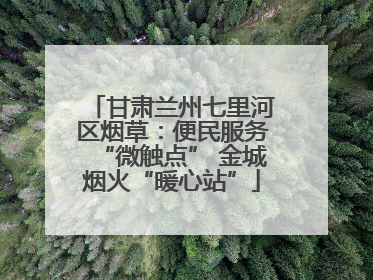 甘肃兰州七里河区烟草：便民服务“微触点” 金城烟火“暖心站”
