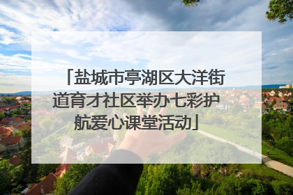 盐城市亭湖区大洋街道育才社区举办七彩护航爱心课堂活动