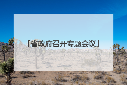 省政府召开专题会议