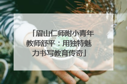 眉山仁师附小青年教师舒平：用独特魅力书写教育传奇