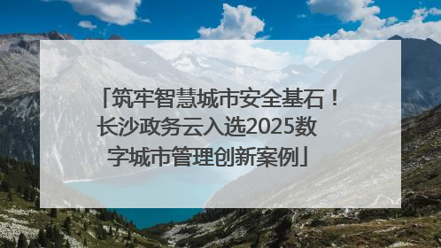 筑牢智慧城市安全基石！长沙政务云入选2025数字城市管理创新案例