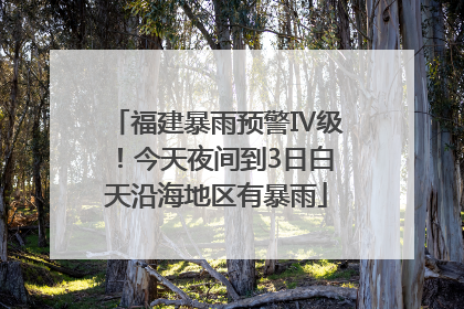 福建暴雨预警Ⅳ级！今天夜间到3日白天沿海地区有暴雨