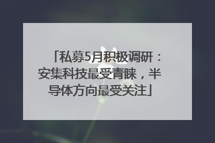 私募5月积极调研：安集科技最受青睐，半导体方向最受关注