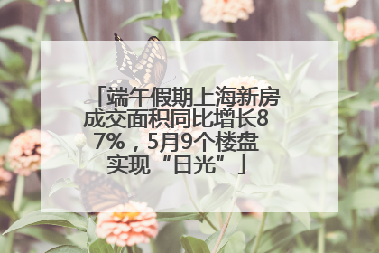 端午假期上海新房成交面积同比增长87%，5月9个楼盘实现“日光”