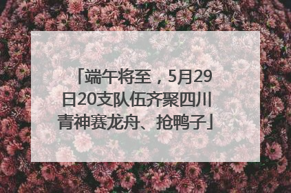 端午将至，5月29日20支队伍齐聚四川青神赛龙舟、抢鸭子