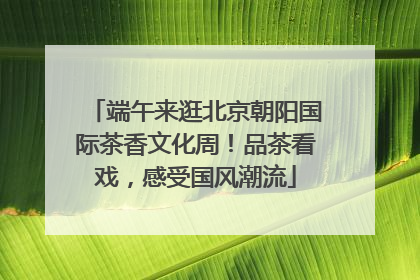 端午来逛北京朝阳国际茶香文化周！品茶看戏，感受国风潮流