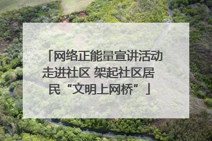 网络正能量宣讲活动走进社区 架起社区居民“文明上网桥”