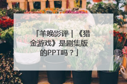羊晚影评｜《猎金游戏》是剧集版的PPT吗？