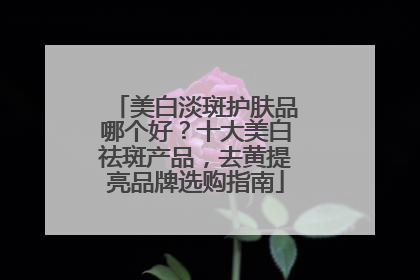 美白淡斑护肤品哪个好？十大美白祛斑产品，去黄提亮品牌选购指南