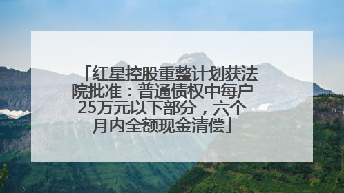 红星控股重整计划获法院批准：普通债权中每户25万元以下部分，六个月内全额现金清偿