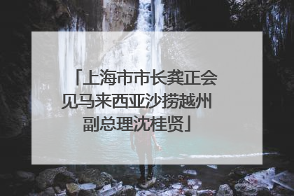 上海市市长龚正会见马来西亚沙捞越州副总理沈桂贤