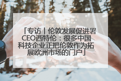 专访丨伦敦发展促进署CEO西特伦：很多中国科技企业正把伦敦作为拓展欧洲市场的门户