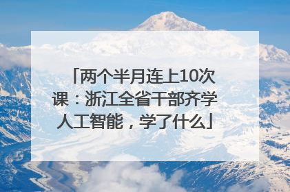 两个半月连上10次课：浙江全省干部齐学人工智能，学了什么