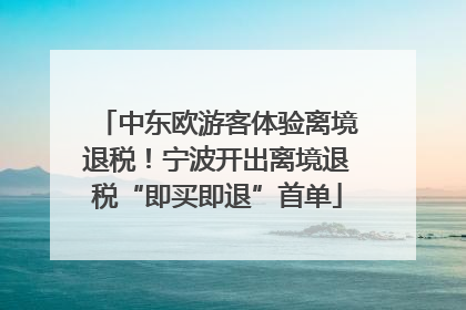 中东欧游客体验离境退税！宁波开出离境退税“即买即退”首单
