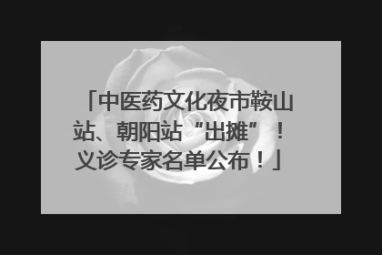 中医药文化夜市鞍山站、朝阳站“出摊”！义诊专家名单公布！