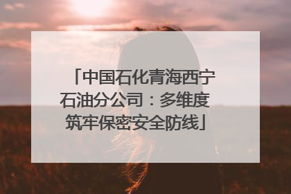 中国石化青海西宁石油分公司：多维度筑牢保密安全防线