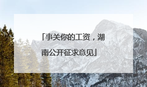 事关你的工资，湖南公开征求意见