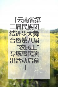 云南省第二届民族团结进步大舞台暨第八届“农民工”专场惠民演出活动启幕
