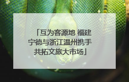 互为客源地 福建宁德与浙江温州携手共拓文旅大市场