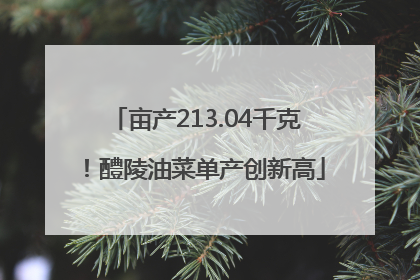 亩产213.04千克！醴陵油菜单产创新高
