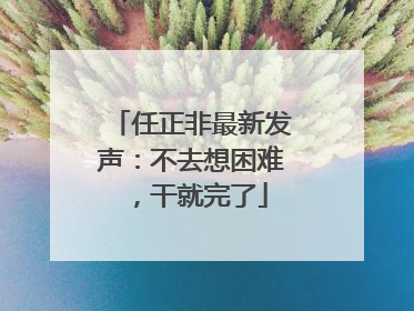 任正非最新发声：不去想困难，干就完了