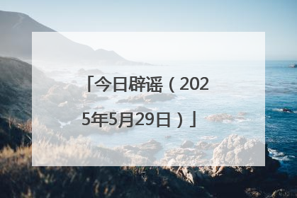 今日辟谣（2025年5月29日）