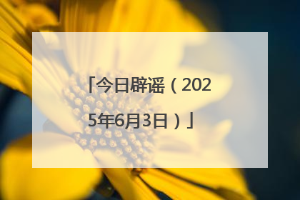 今日辟谣（2025年6月3日）