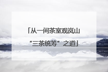 从一间茶室观岚山“三茶统筹”之道